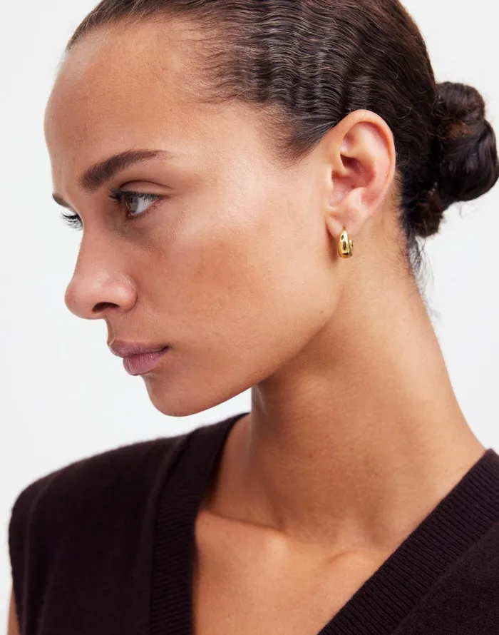 Jewelry Women Madewell DemiFine Puffy Hoop Earrings 14k Gold