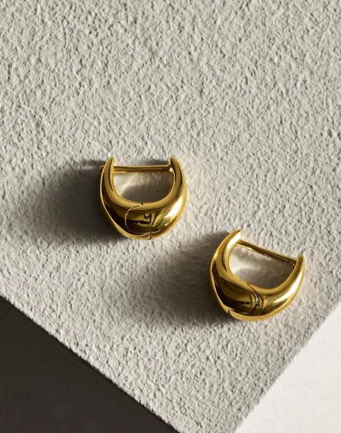 Jewelry Women Madewell DemiFine Puffy Hoop Earrings 14k Gold