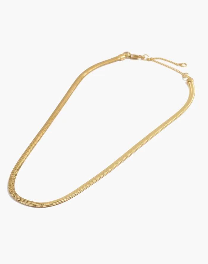Jewelry Women Madewell Herringbone Chain Necklace Vintage Gold