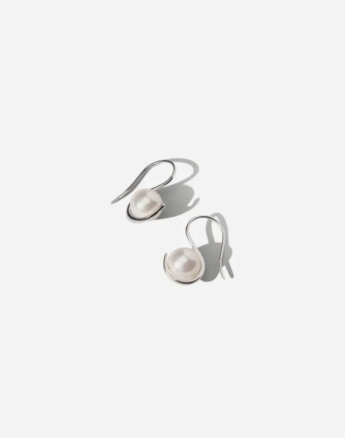Jewelry Women Madewell Maslo Jewelry Wrap Earrings Pearl Sterling Silver Silver