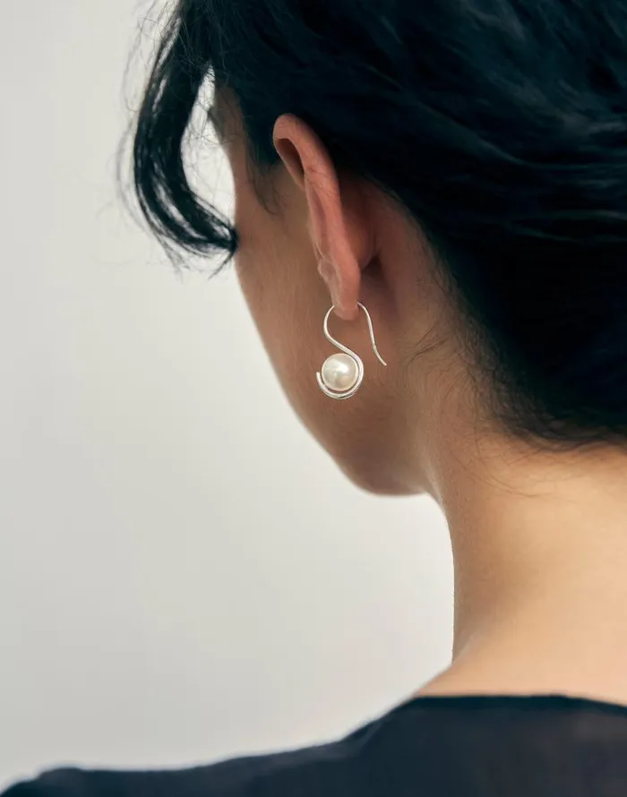 Jewelry Women Madewell Maslo Jewelry Wrap Earrings Pearl Sterling Silver Silver