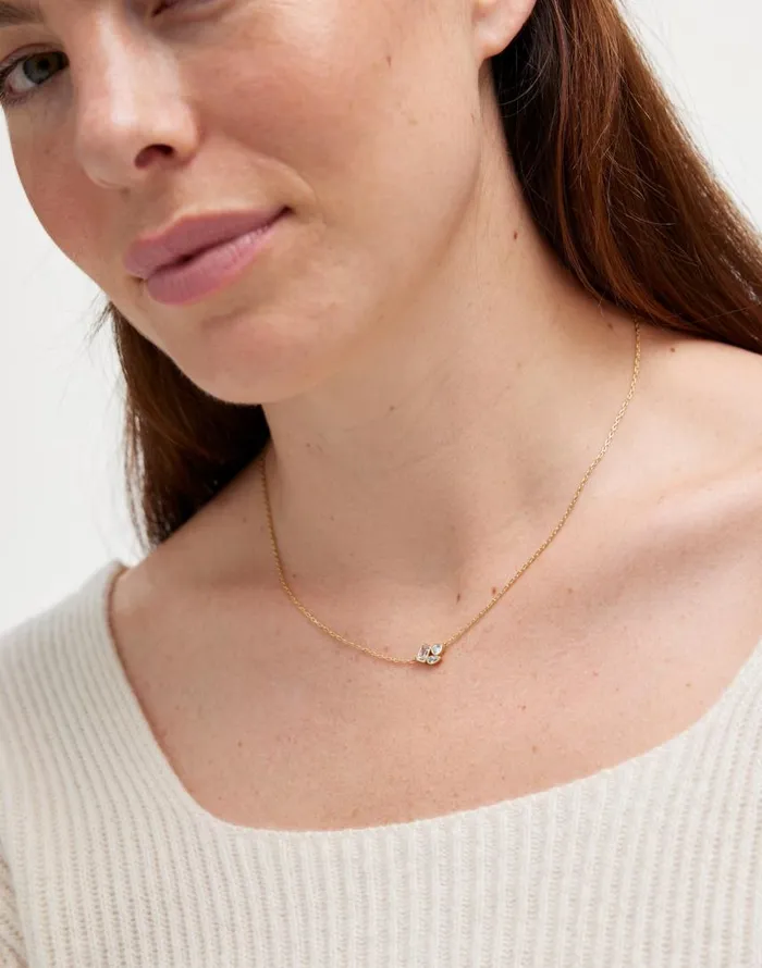 Jewelry Women Madewell MixedCut Crystal Cluster Necklace Pale Gold