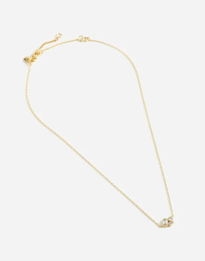 Jewelry Women Madewell MixedCut Crystal Cluster Necklace Pale Gold