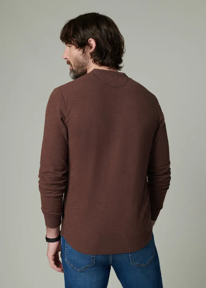 Joe8217s Jeans DWIGHT DOUBLE FACE HENLEY Chocolate Martini Men Tops Tees