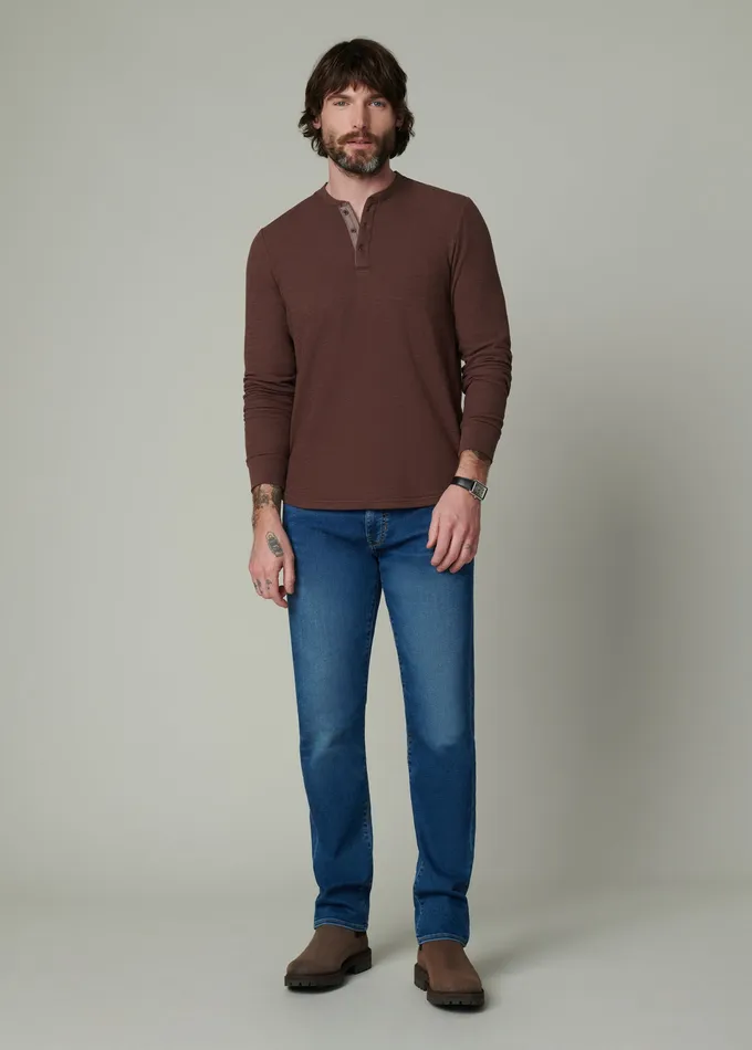 Joe8217s Jeans DWIGHT DOUBLE FACE HENLEY Chocolate Martini Men Tops Tees