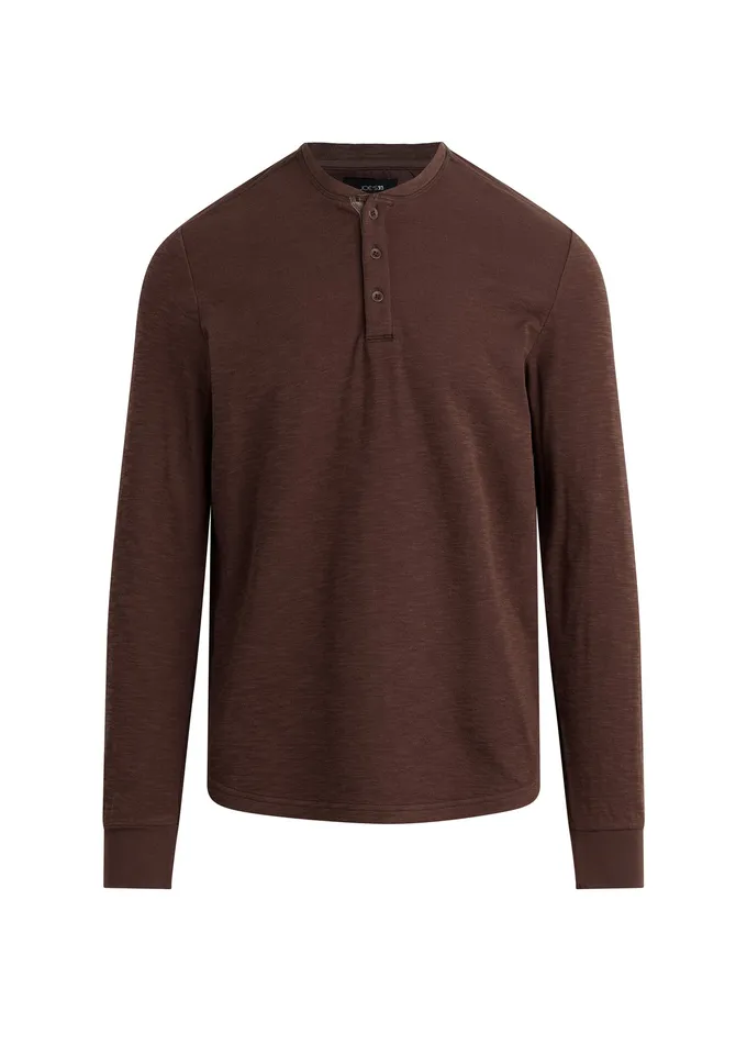 Joe8217s Jeans DWIGHT DOUBLE FACE HENLEY Chocolate Martini Men Tops Tees