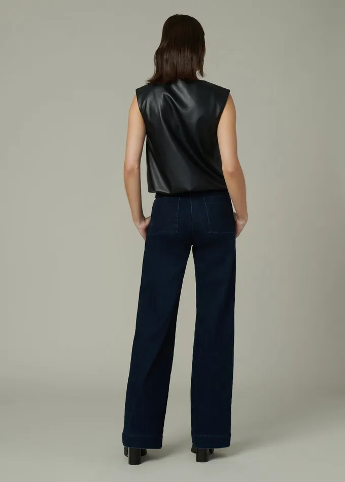 Joe8217s Jeans Tops Women THE MAEVE VEGAN LEATHER TEE Black