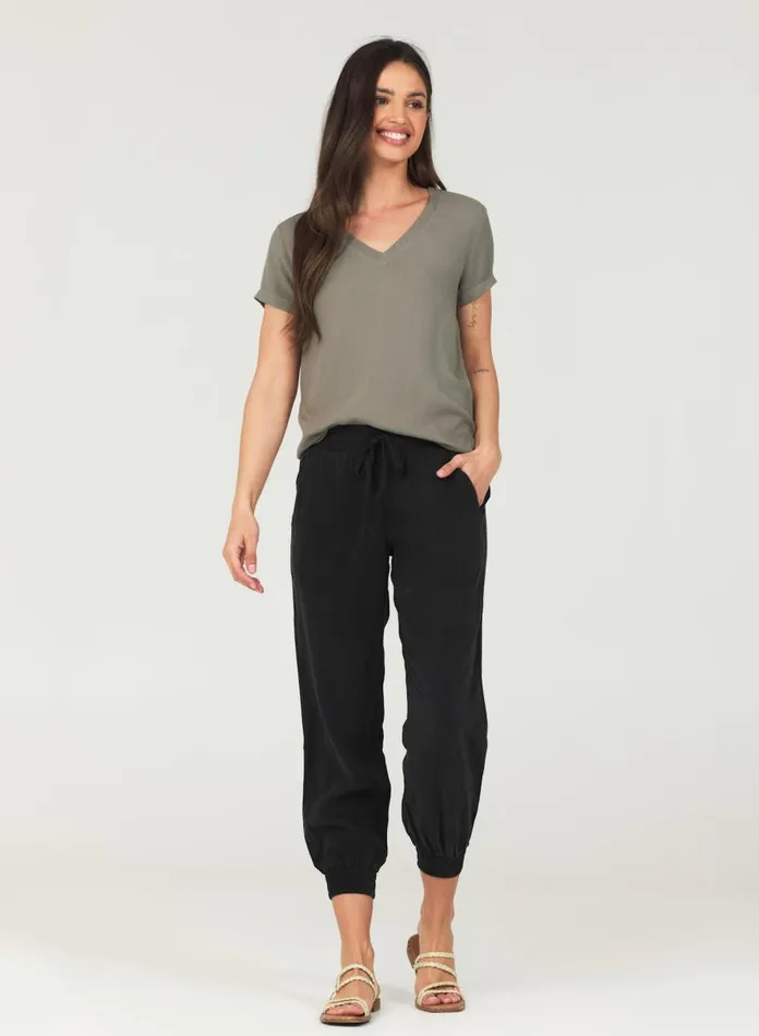 Joggers Women Bella Dahl Easy Drawstring Jogger 8211 Vintage Black