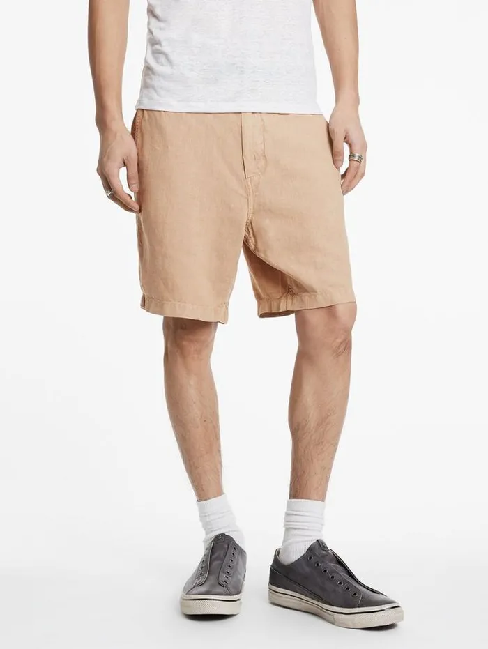 JOHNNY FLAT FRONT SHORTS Khaki Men John Varvatos Shorts And Swimwear