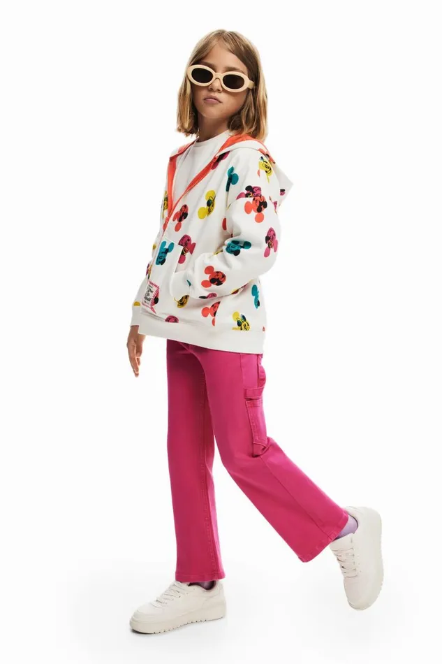 Jumpers And Sweatshirts Kids Desigual Mickey Mouse Hoodie White