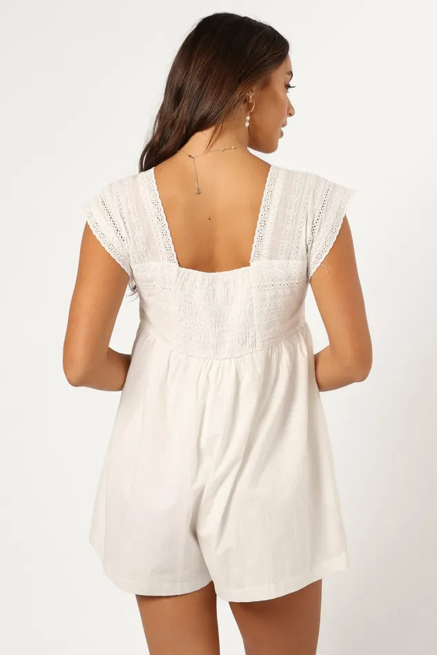 Jumpsuits and Rompers Petal and Pup Women Adeline Romper White
