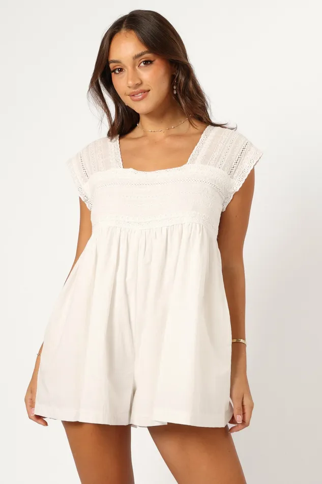 Jumpsuits and Rompers Petal and Pup Women Adeline Romper White