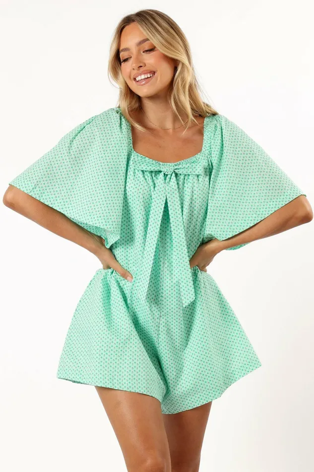 Jumpsuits and Rompers Petal and Pup Women Chelsea Romper Mint Green
