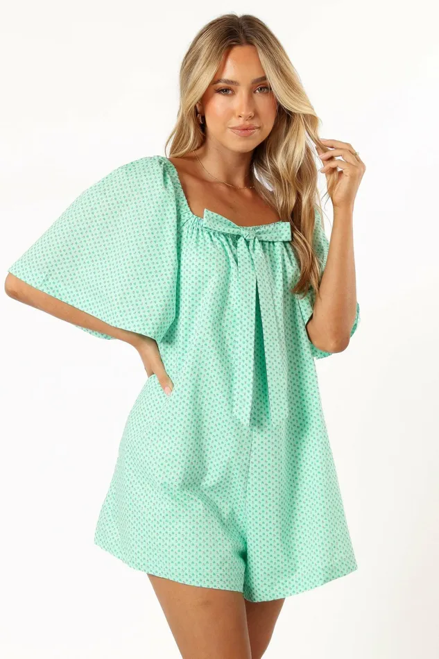 Jumpsuits and Rompers Petal and Pup Women Chelsea Romper Mint Green
