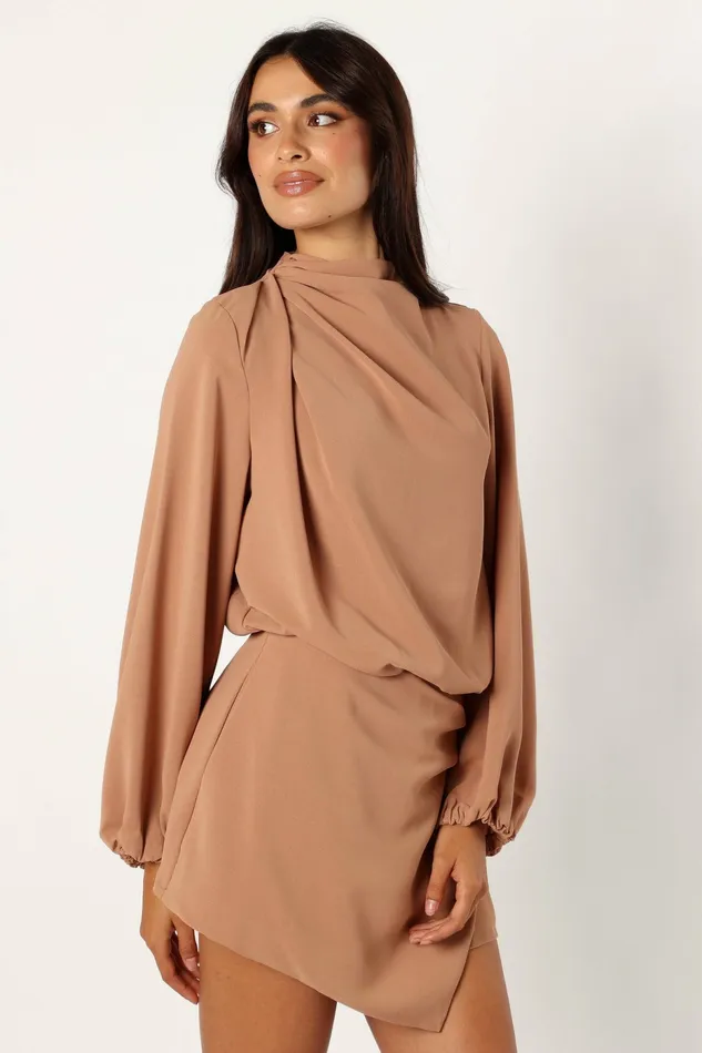 Jumpsuits and Rompers Petal and Pup Women Galen Long Sleeve Romper Mocha