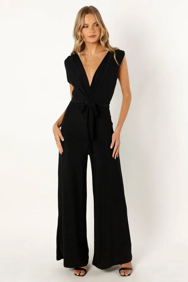 Jumpsuits and Rompers Petal and Pup Women Nora Wide Leg Jumpsuit Black