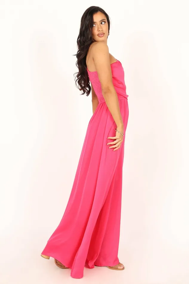 Jumpsuits and Rompers Sunanda One Shoulder Jumpsuit Fuchsia Petal and Pup Women