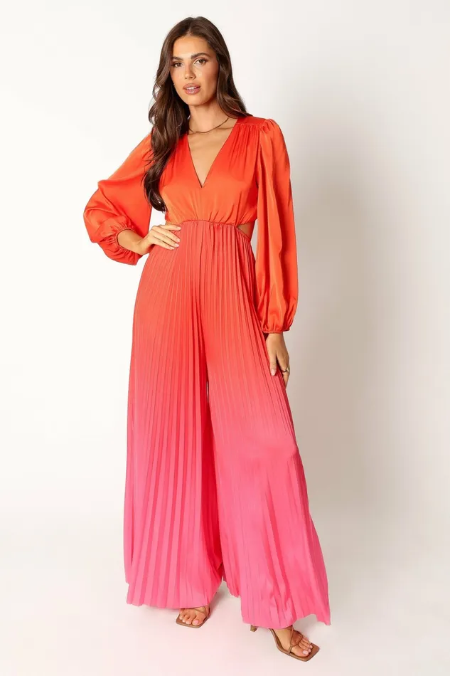 Jumpsuits and Rompers Women Krista Gradient Jumpsuit Red Petal and Pup