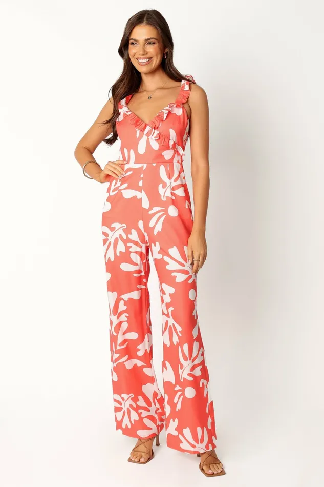 Jumpsuits and Rompers Women Petal and Pup Payton Jumpsuit Melon White