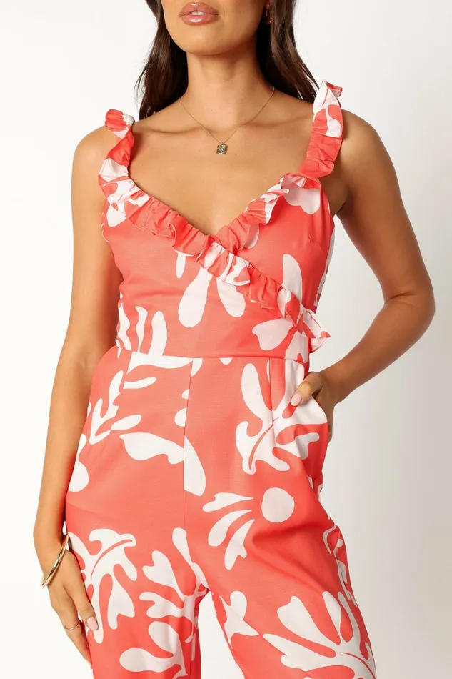 Jumpsuits and Rompers Women Petal and Pup Payton Jumpsuit Melon White