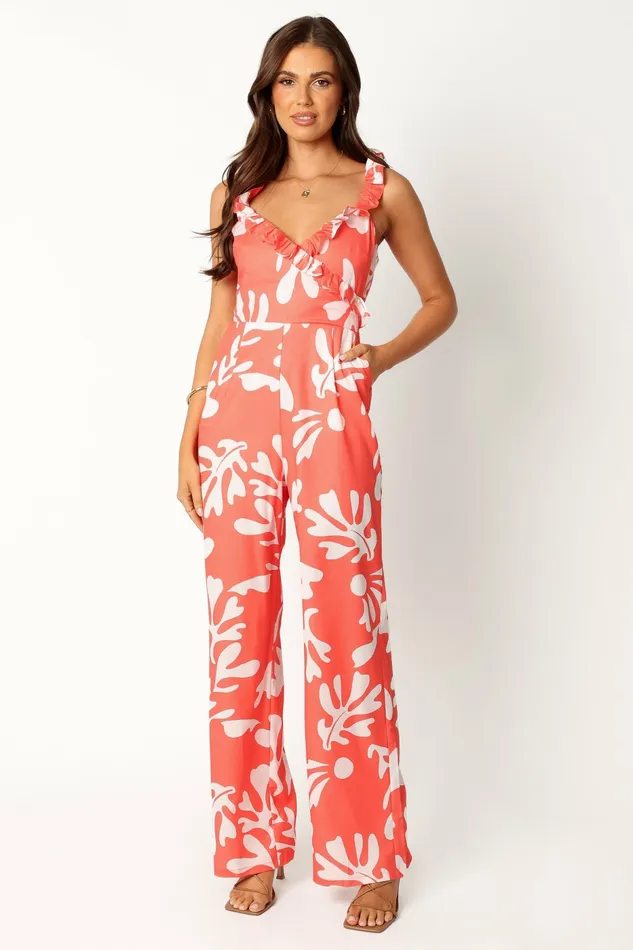 Jumpsuits and Rompers Women Petal and Pup Payton Jumpsuit Melon White