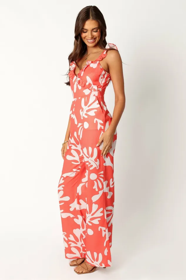 Jumpsuits and Rompers Women Petal and Pup Payton Jumpsuit Melon White