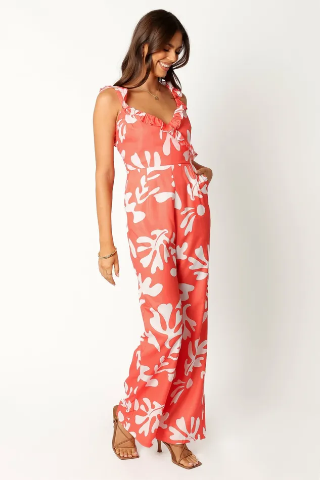 Jumpsuits and Rompers Women Petal and Pup Payton Jumpsuit Melon White