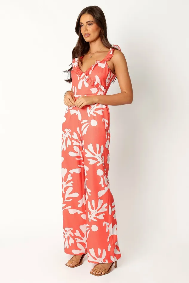 Jumpsuits and Rompers Women Petal and Pup Payton Jumpsuit Melon White