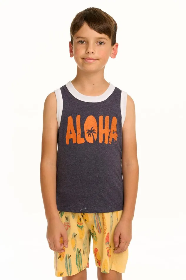 Kids Chaser Brand Boys Aloha Recycled Vintage Jersey Boys Tank
