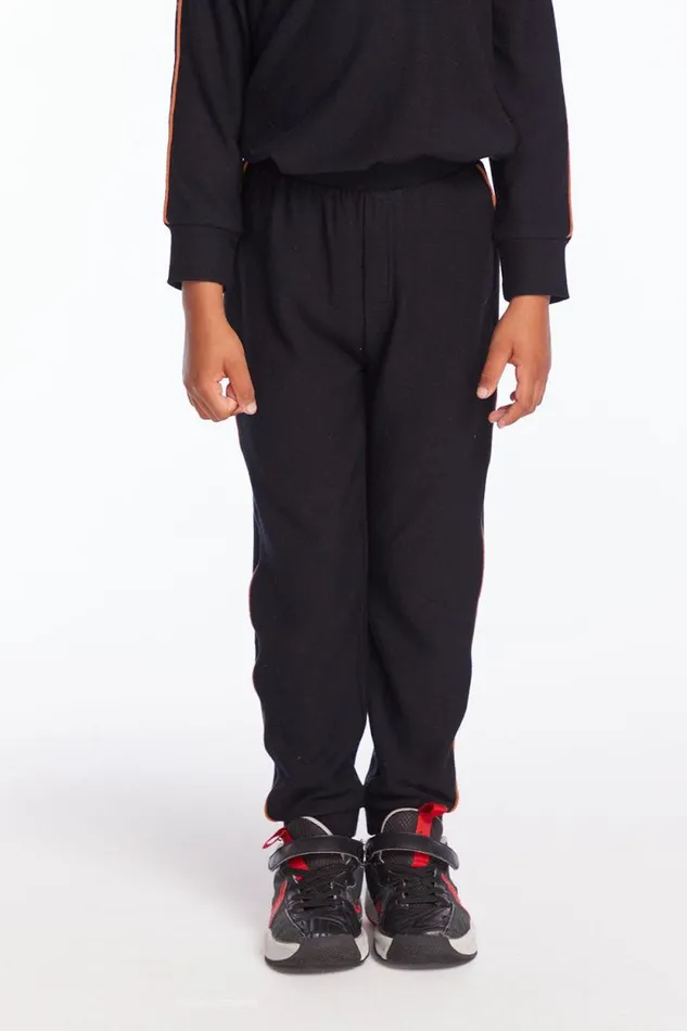 Kids Chaser Brand Boys Boys True Black Track Pant With Piping
