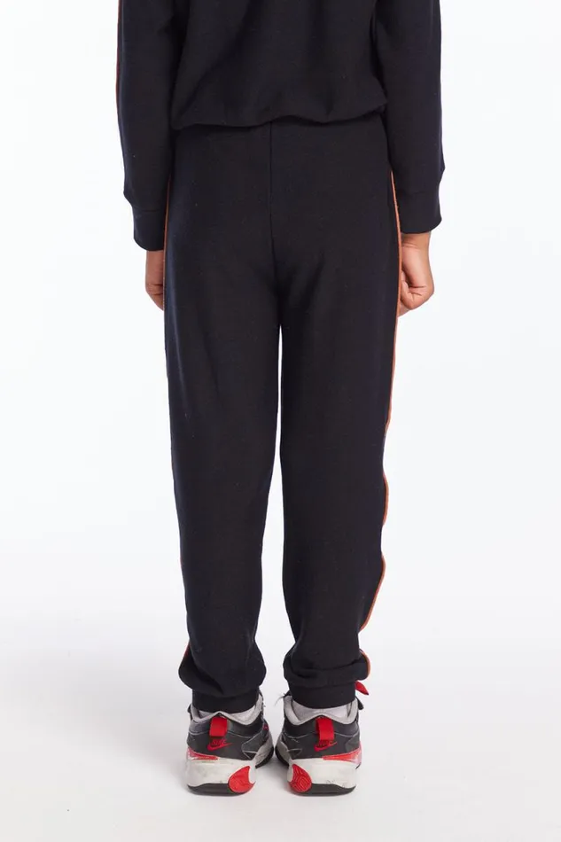 Kids Chaser Brand Boys Boys True Black Track Pant With Piping