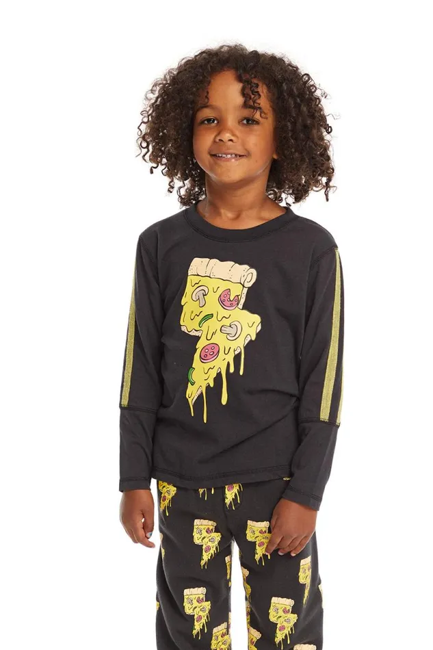 Kids Chaser Brand Boys Lightning Pizza Long Sleeve Pullover