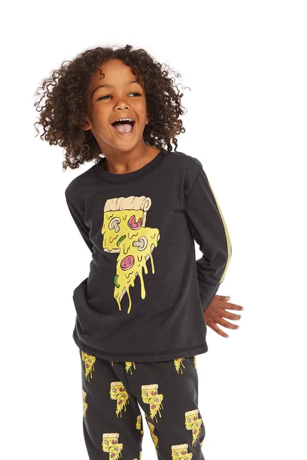 Kids Chaser Brand Boys Lightning Pizza Long Sleeve Pullover