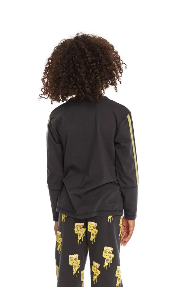 Kids Chaser Brand Boys Lightning Pizza Long Sleeve Pullover