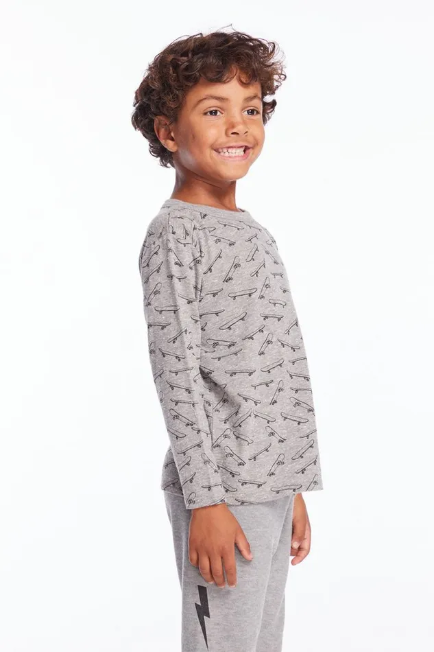 Kids Chaser Brand Boys Skateboard Toss Long Sleeve