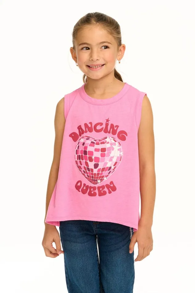 Kids Chaser Brand Girls Dancing Queen Flouncy Tank