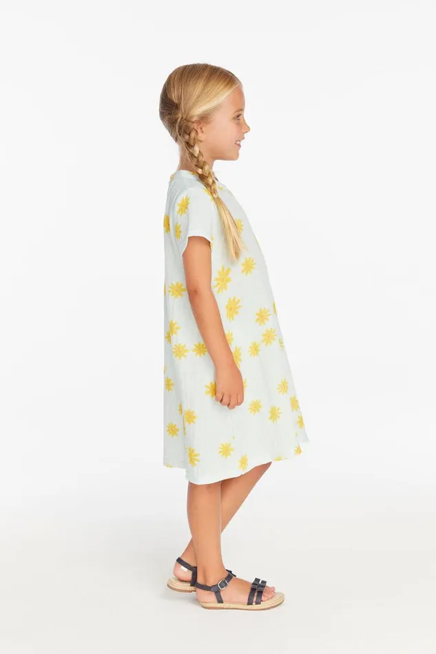 Kids Chaser Brand Girls Girls Powder Blue Daisy Tee Shirt Dress