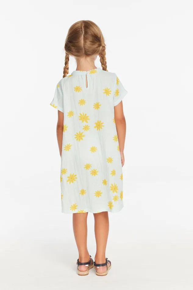 Kids Chaser Brand Girls Girls Powder Blue Daisy Tee Shirt Dress