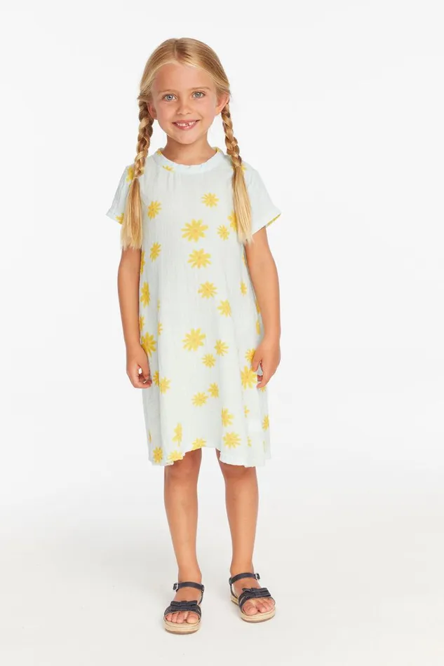 Kids Chaser Brand Girls Girls Powder Blue Daisy Tee Shirt Dress