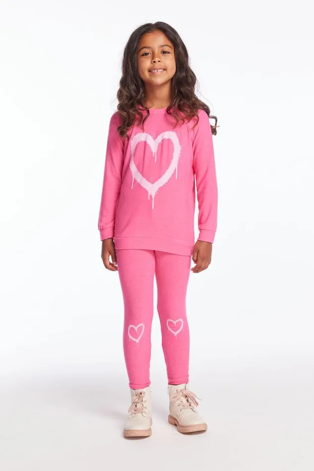 Kids Chaser Brand Girls Graffiti Heart Girls Pants