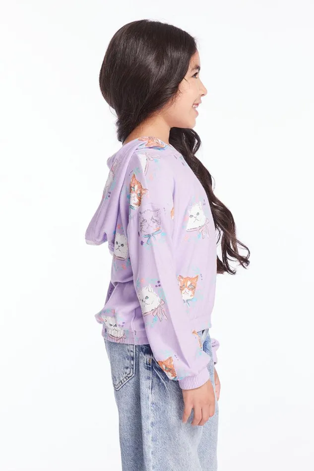 Kids Chaser Brand Girls Kitten Wreaths Girls Pullover Hoodie