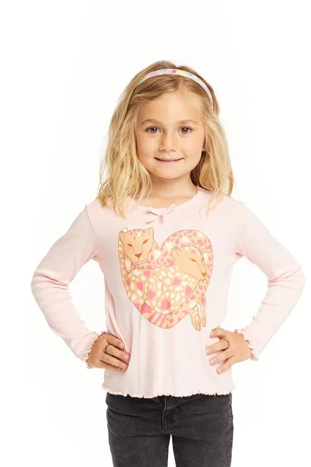 Kids Chaser Brand Girls Leopard Love Long Sleeve