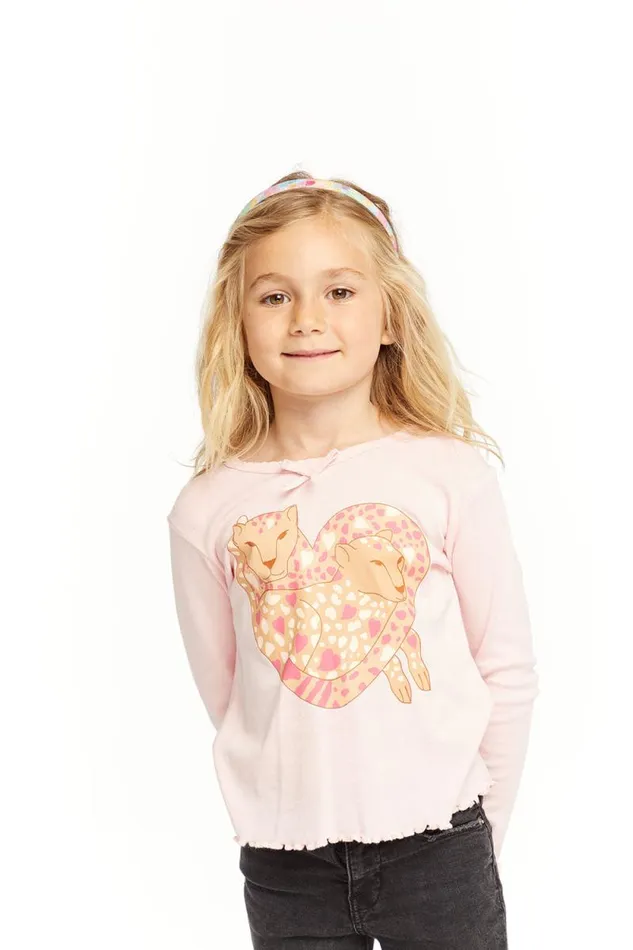Kids Chaser Brand Girls Leopard Love Long Sleeve