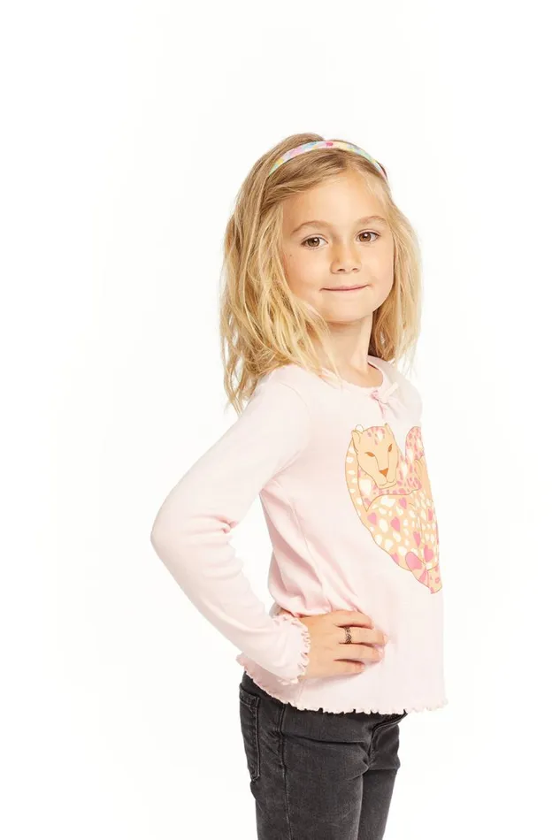 Kids Chaser Brand Girls Leopard Love Long Sleeve