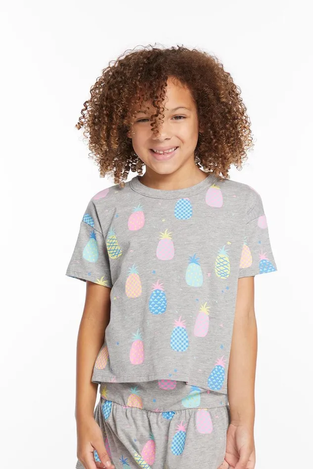 Kids Chaser Brand Girls Multi Pineapple Girls Tee