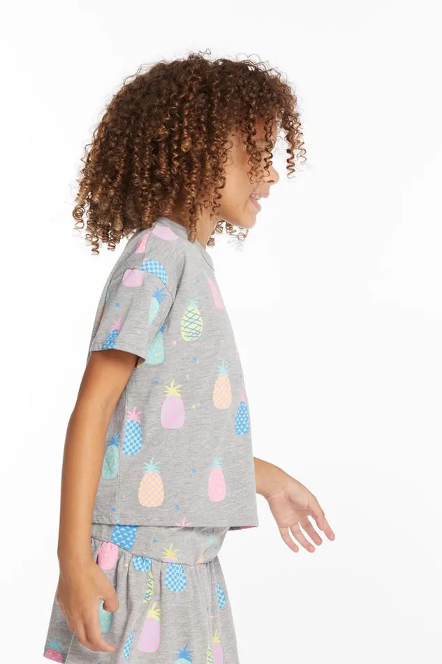 Kids Chaser Brand Girls Multi Pineapple Girls Tee