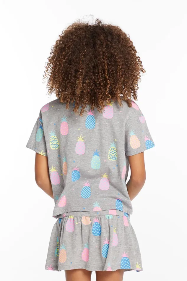 Kids Chaser Brand Girls Multi Pineapple Girls Tee