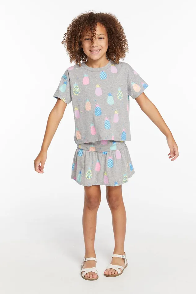 Kids Chaser Brand Girls Multi Pineapple Girls Tee