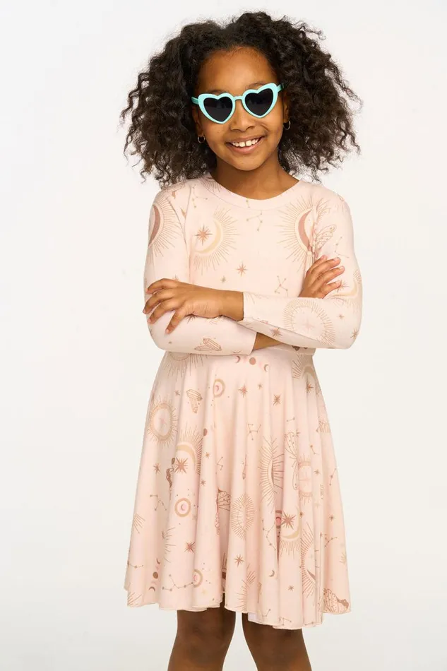 Kids Chaser Brand Girls Mystical Sky Peplum Cozy Knit Dress
