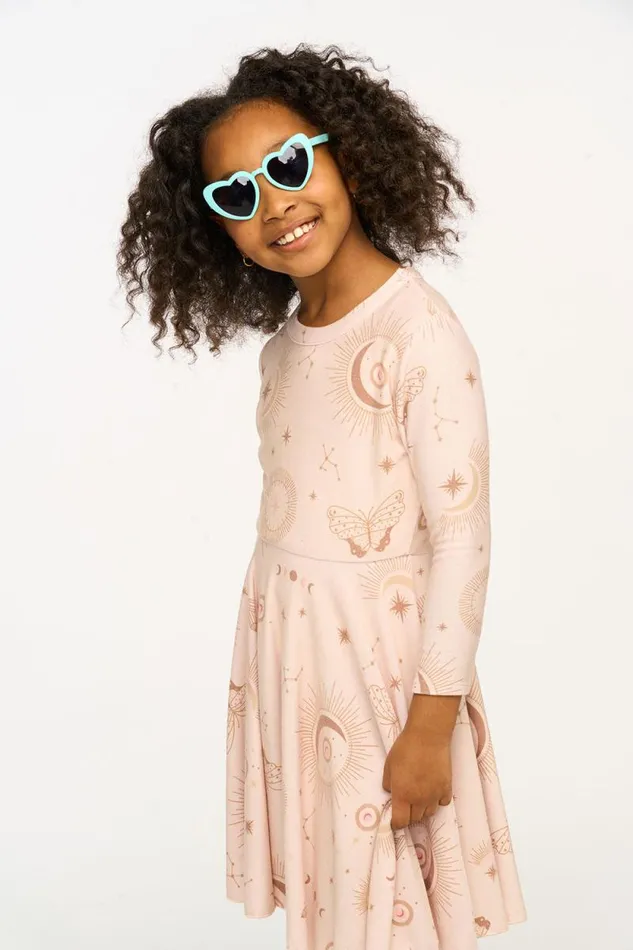 Kids Chaser Brand Girls Mystical Sky Peplum Cozy Knit Dress